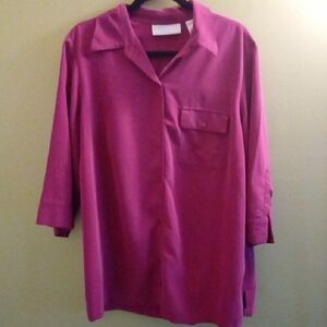 Liz Claiborne Women's Button Down Shirt - Magenta